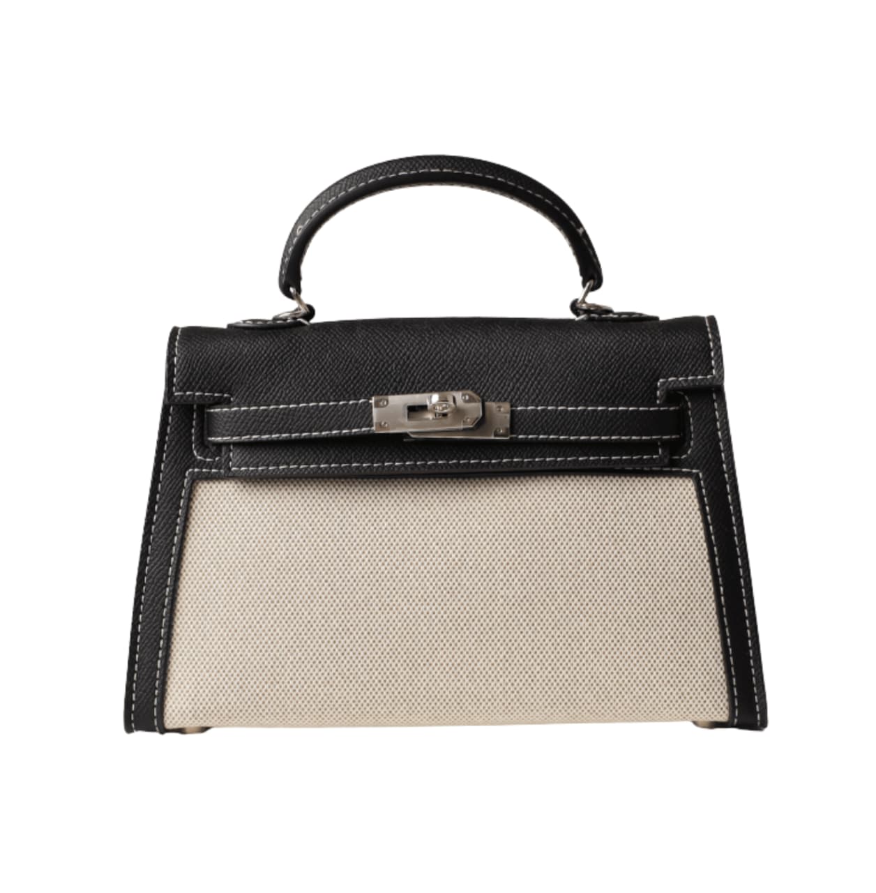 Hermès Bag | Mini Kelly 2 Black White Canvas Palladium Hardware