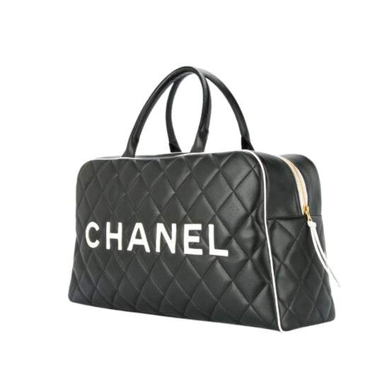 Chanel Bag | Quilted Leather Cc Logos Boston Hand Bag