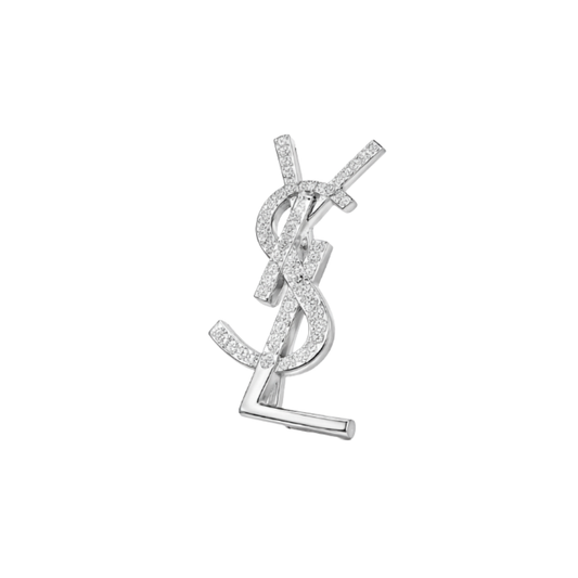 YSL Jewelry | Cassandre Opyum Stud Earrings Silver Crystals