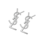 YSL Jewelry | Cassandre Opyum Stud Earrings Silver Crystals