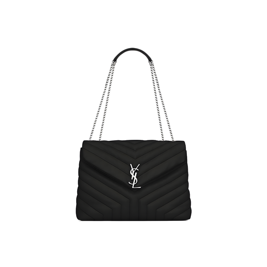 YSL Bag | Loulou Black Silver