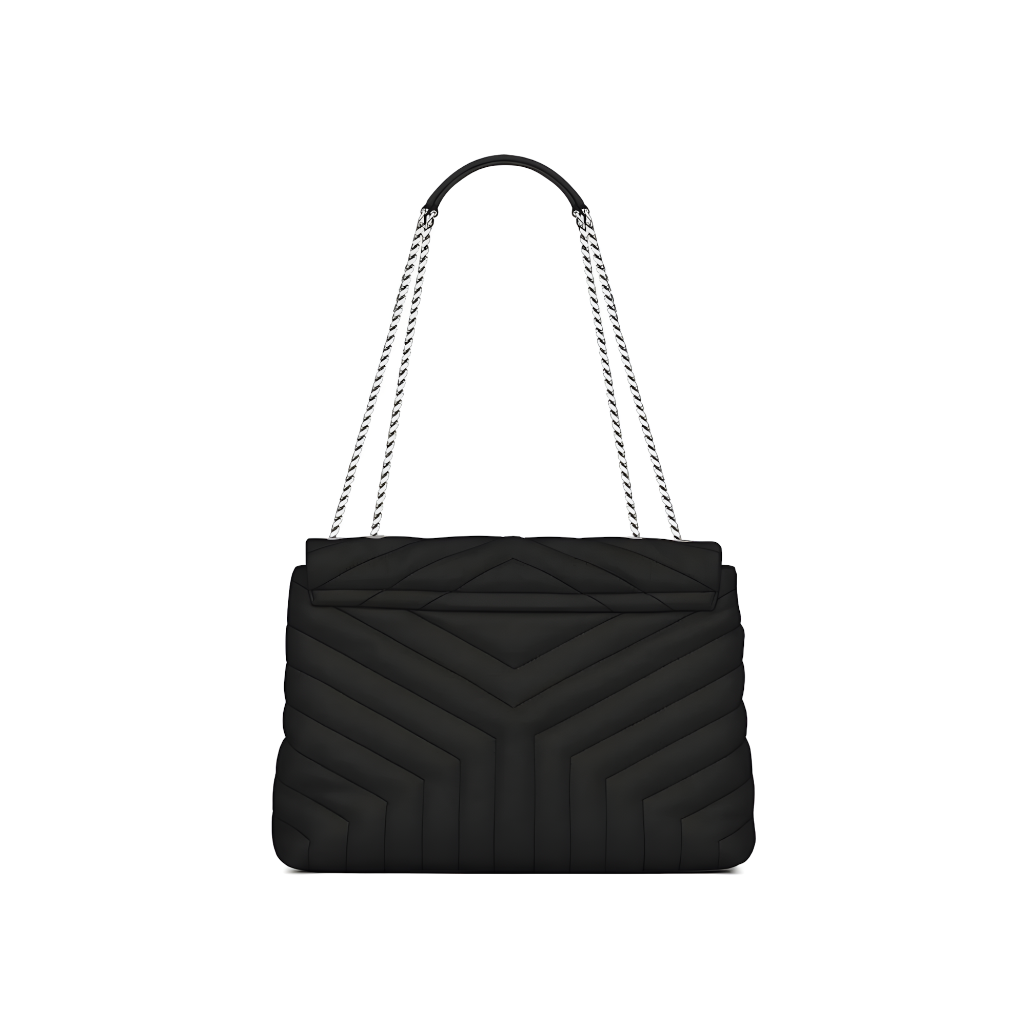YSL Bag | Loulou Black Silver