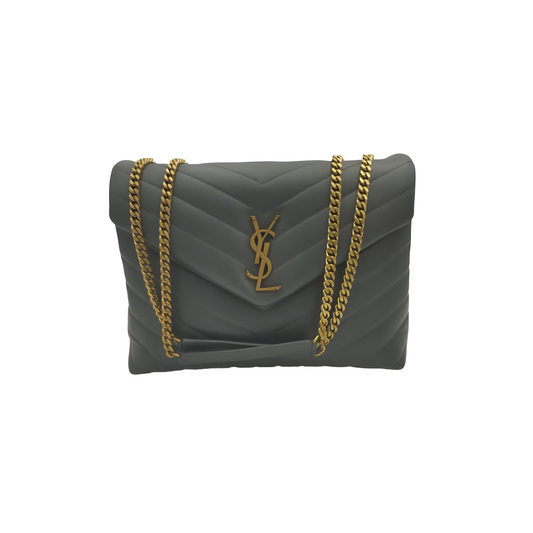 YSL Bag | Loulou Grey-Golden
