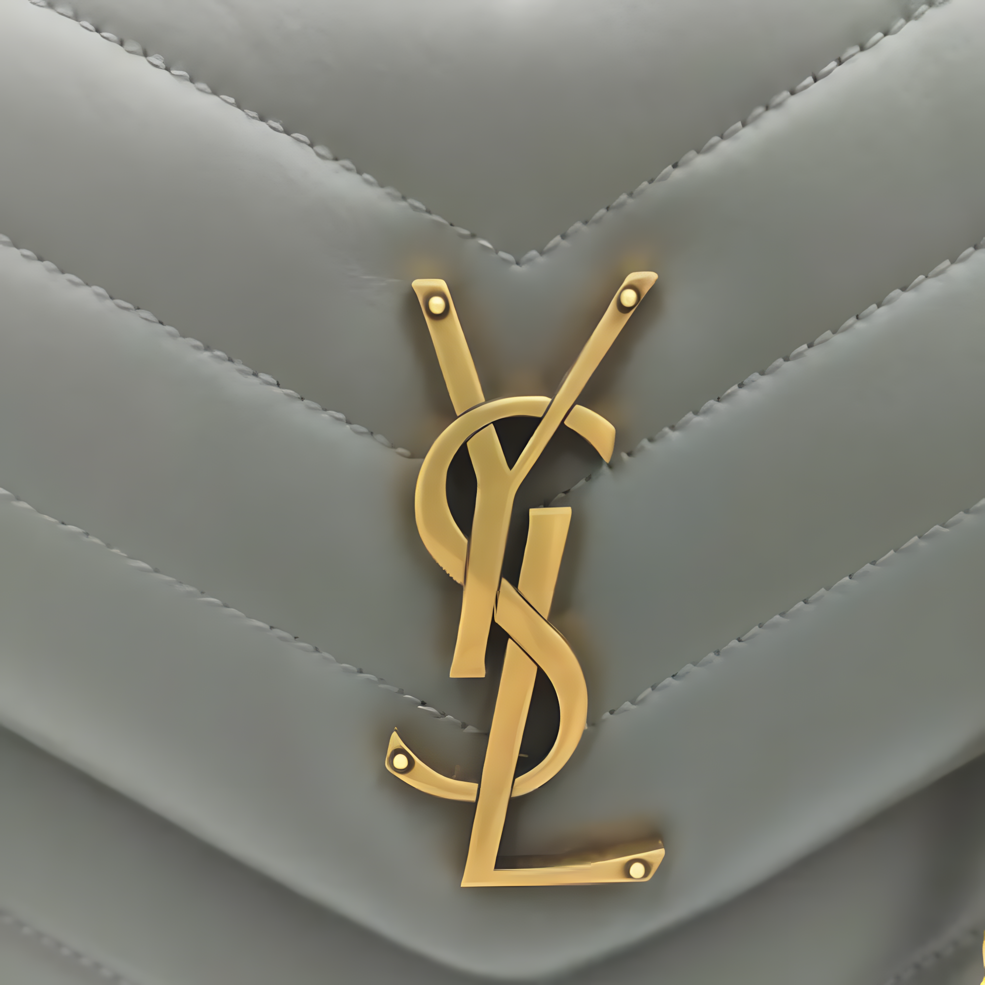 YSL Bag | Loulou Grey-Golden
