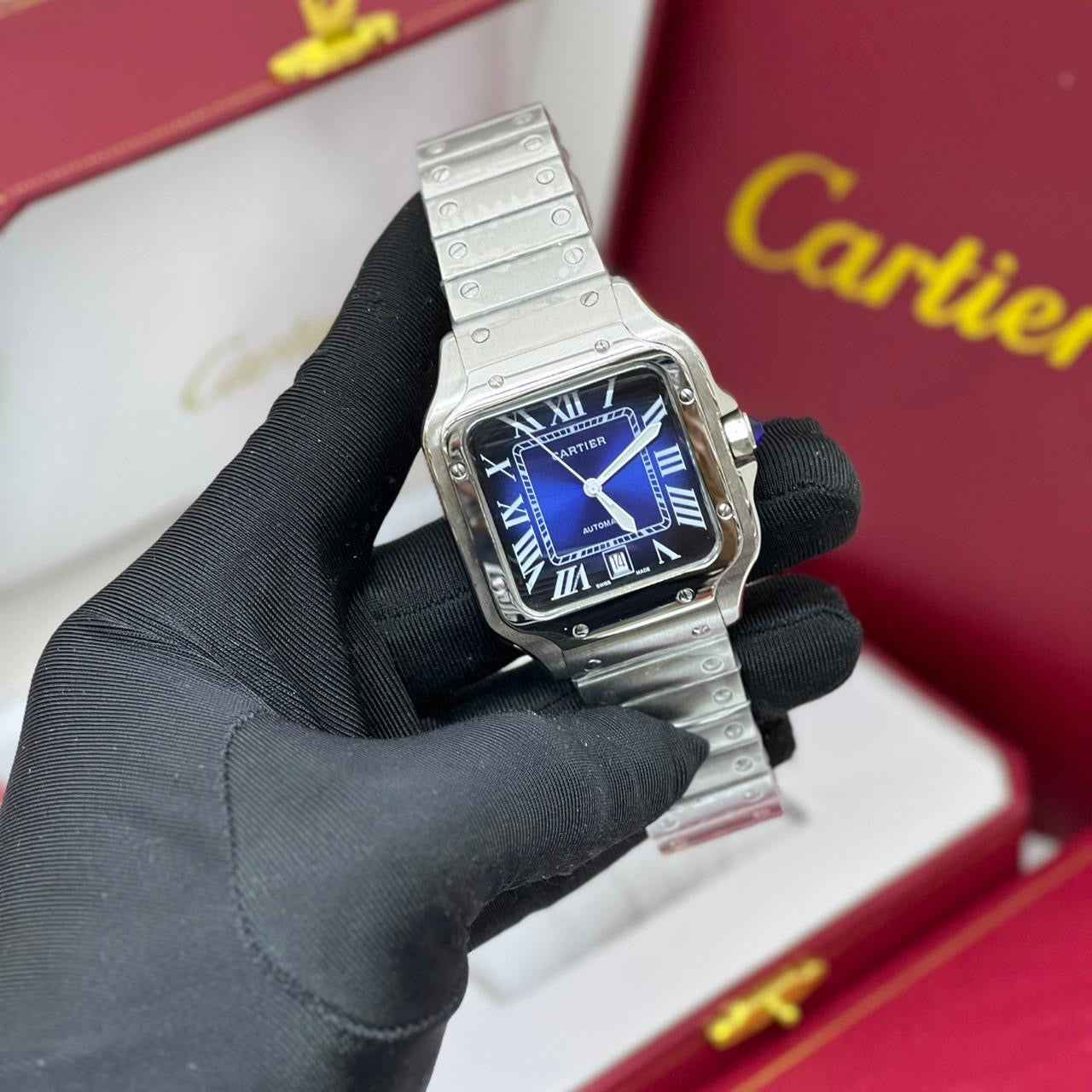 Cartier Watch | Santos de Cartier Steel Blue Dial