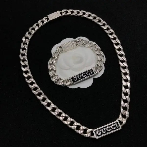 Gucci Jewelry | Logo Plate Chain Bracelet Silver