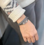 Messika Jewelry | Leather Double Wrap Bracelet Pink Diamonds