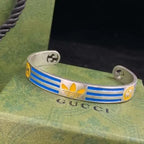 Gucci Jewelry | Adidas Striped Cuff Bracelet Silver Blue