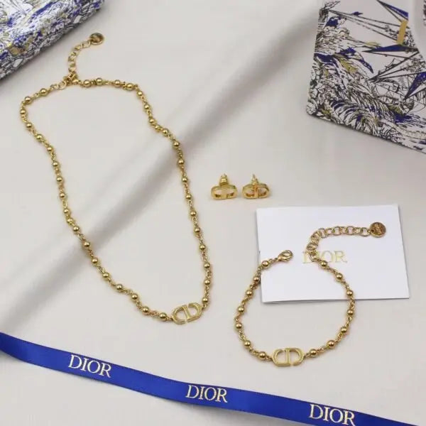 Dior Jewelry | CD Beaded Bracelet Chain Gold