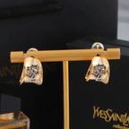 YSL Jewelry | Cassandre Enamel Hoop Earrings Gold