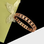 Van Cleef & Arpels Jewelry | Clover Diamond Gold Bangle Bracelet