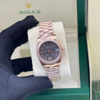 Rolex Watch | Datejust Diamond Bezel Black Dial