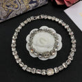 Dior Jewelry | Solitaire Crystal Necklace and Bracelet Set Silver
