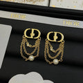 Dior Jewelry | Pearl Chain Drop Earring Gold
