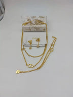 Dior Jewelry | Star Multi Layer Necklace Earrings Set Gold Finish Metal