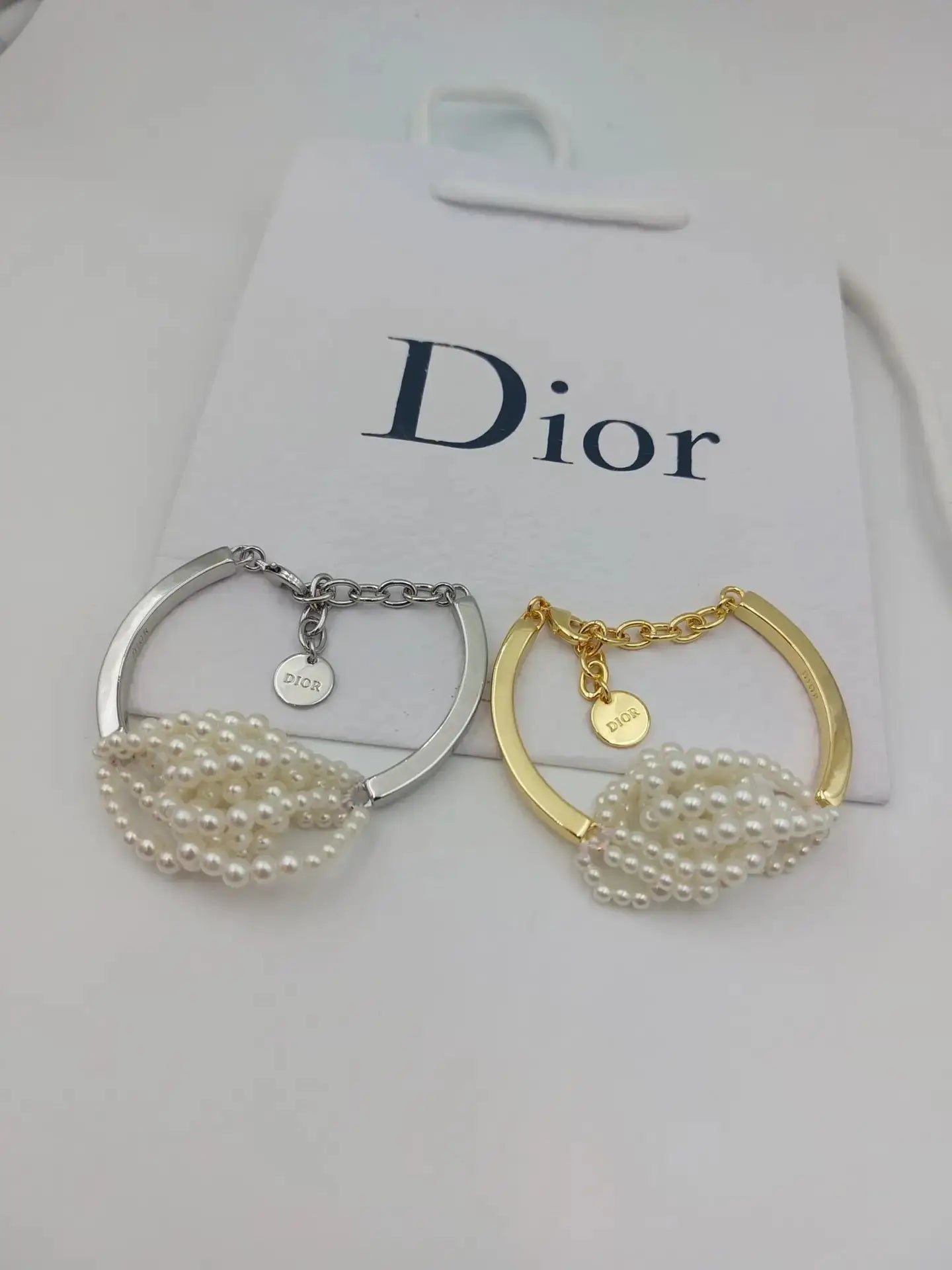 Dior Jewelry | Pearl Cuff Bracelet Gold Silver