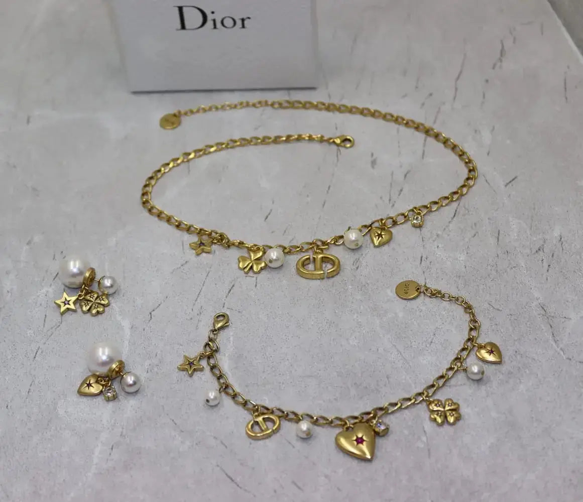 Dior Jewelry | CD Star Pearl Layered Necklace Gold