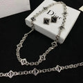 Dior Jewelry | Geometric Chain Necklace Bracelet Set Silver
