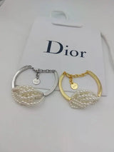 Dior Pearl Cuff Bracelet Gold Silver Jewelry premium replica - image 5