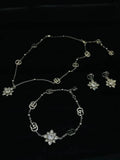 Gucci Jewelry | GG Flower Crystal Necklace Bracelet Set Silver