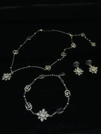 Gucci Jewelry | GG Flower Crystal Necklace Bracelet Set Silver