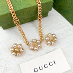 Gucci Jewelry | GG Pearl Pendant Chain Necklace Gold