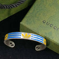 Gucci Jewelry | Adidas Striped Cuff Bracelet Silver Blue
