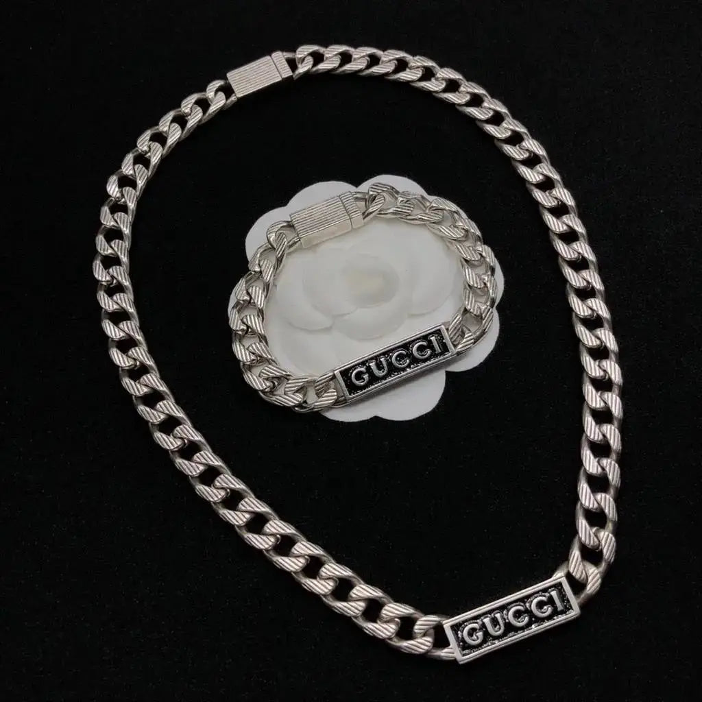 Gucci Jewelry | Logo Plate Chain Bracelet Silver
