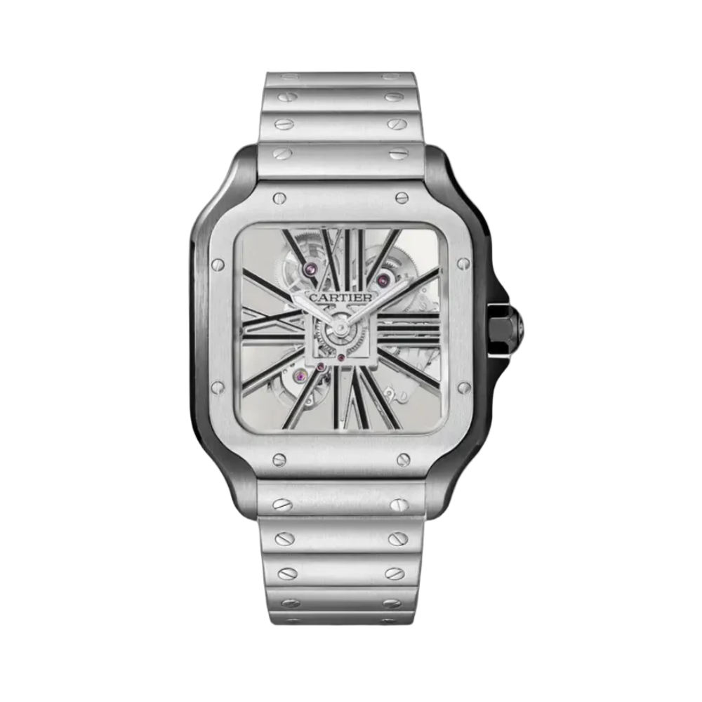 Cartier Santos De Diamond Silver Watch premium replica - image 1