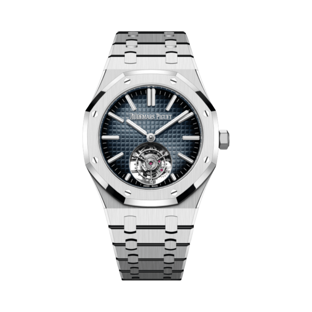 Audemars Piguet Royal Oak Selfwinding Flying Tourbillon Silver Smoked Blue Dial Watch premium replica - image 1