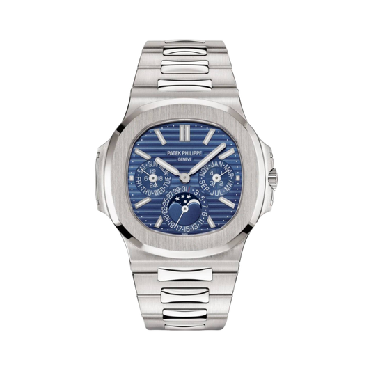 Patek Philippe Watch | Nautilus Blue Dial Silver Tone