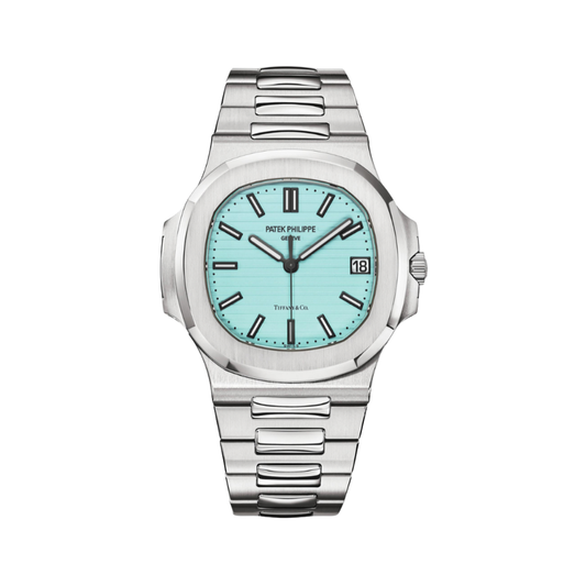 Patek Philippe Watch | Nautilus Blue Dial Silver Tone