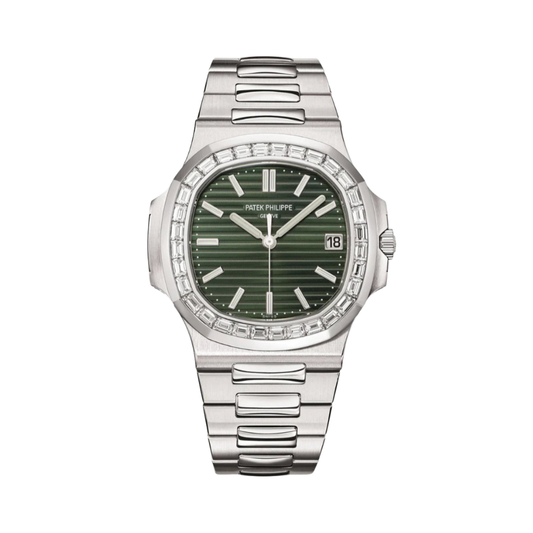 Patek Philippe Watch | Nautilus Green Dial Silver Tone