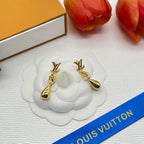 Louis Vuitton Jewelry | LV Flower Drop Gold Earring