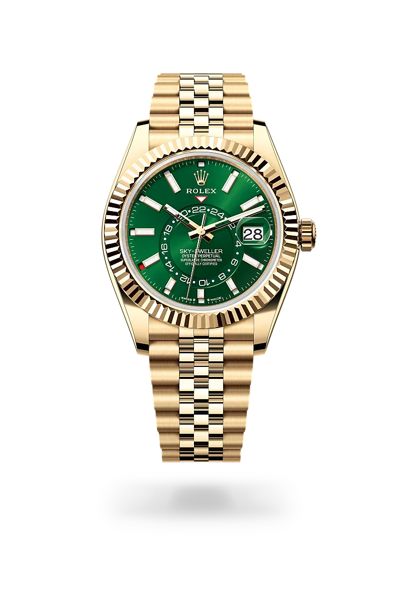 Rolex | Sky-Dweller Yellow Gold Green Dial - Free & Fast UAE Shipping