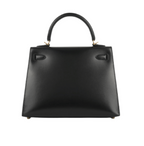 Hermès Bag | Kelly 28 Sellier Handbag Black Box Calfskin Leather Gold Hardware