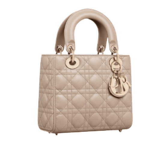 Dior Bag | My Lady Dior In Powder Beige Lambskin With Cannage Stitching.