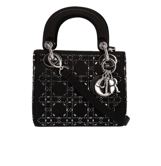 Dior Bag | Bag In Black Strass Cannage Satin.
