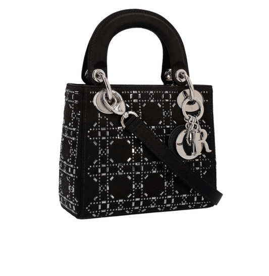 Dior Bag | Bag In Black Strass Cannage Satin.