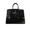 Hermès Bag | Birkin Handbag Shiny Black Crocodile Skin