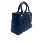 Dior Bag | Lady Dior Handbag In Blue Leather