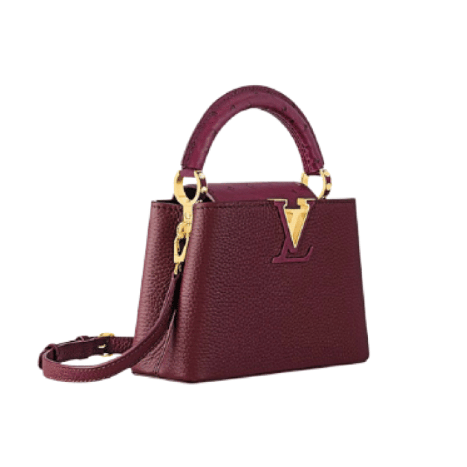 Louis Vuitton Bag | Capucines East-west Mini Bag Crinkled Grenat Red Leather Gold-Toned Hardware