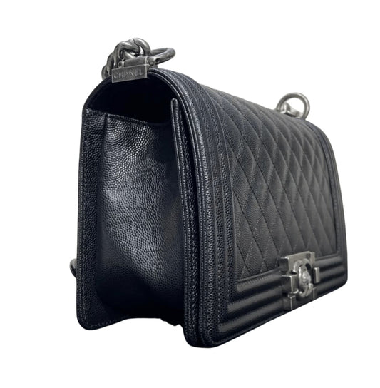 Chanel Bag | Boy Bag In Black Quilted Caviar Leather