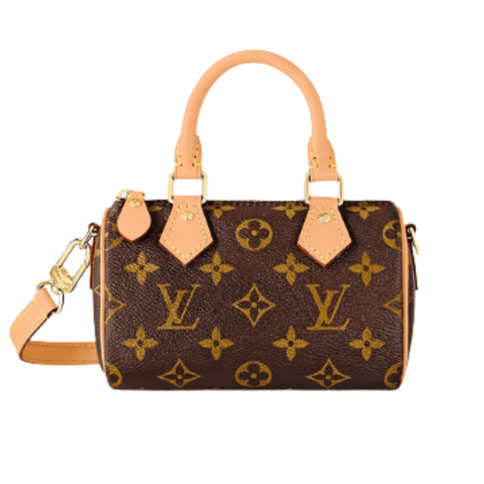 Louis Vuitton Bag | Nano Speedy Monogram Canvas Natural Cowhide Leather Trim