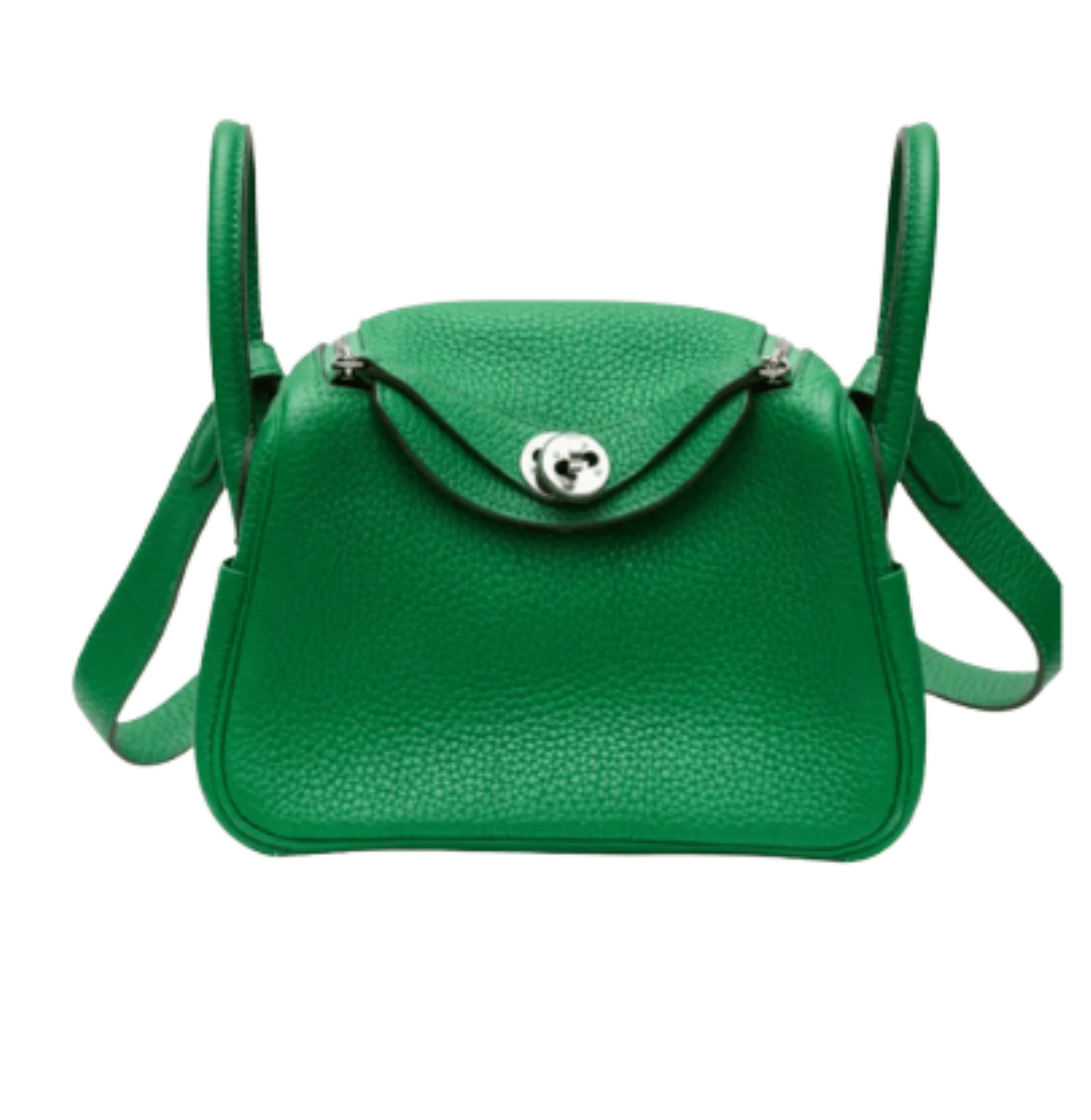 Hermès Bag | Mini Lindy Shoulder Bag In Green Clemence Leather Palladium Hardware