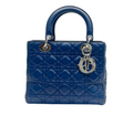 Dior Bag | Lady Dior Handbag In Blue Leather