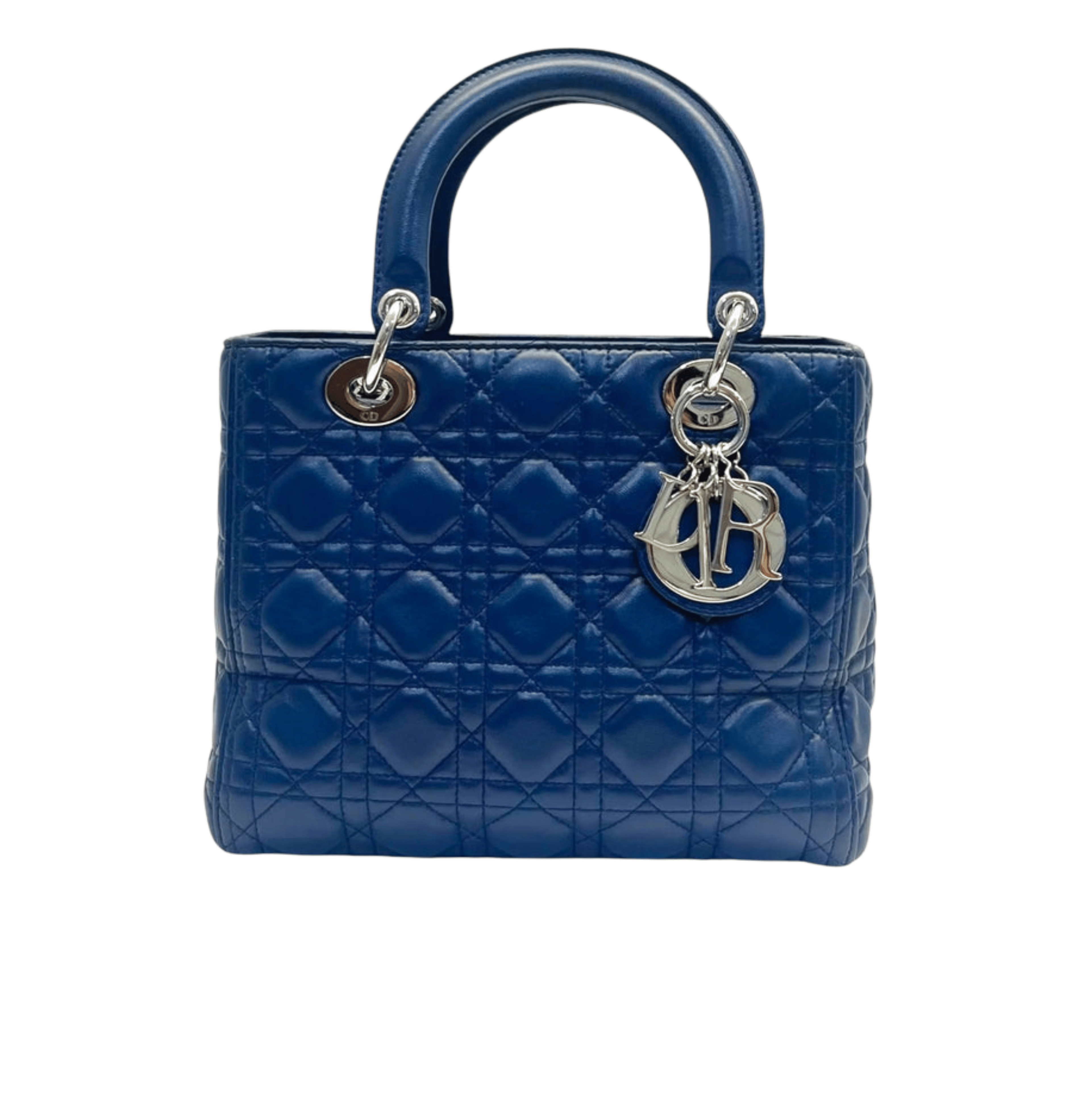 Dior Bag | Lady Dior Handbag In Blue Leather