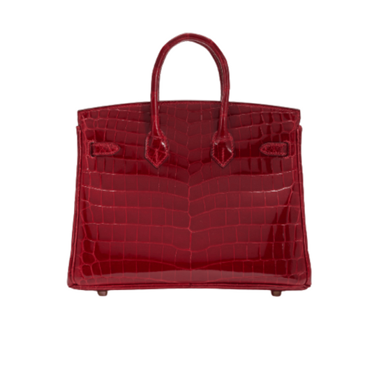Hermès Bag | Birkin 30 Handbag Made From Shiny Niloticus Crocodile Leather Deep Red