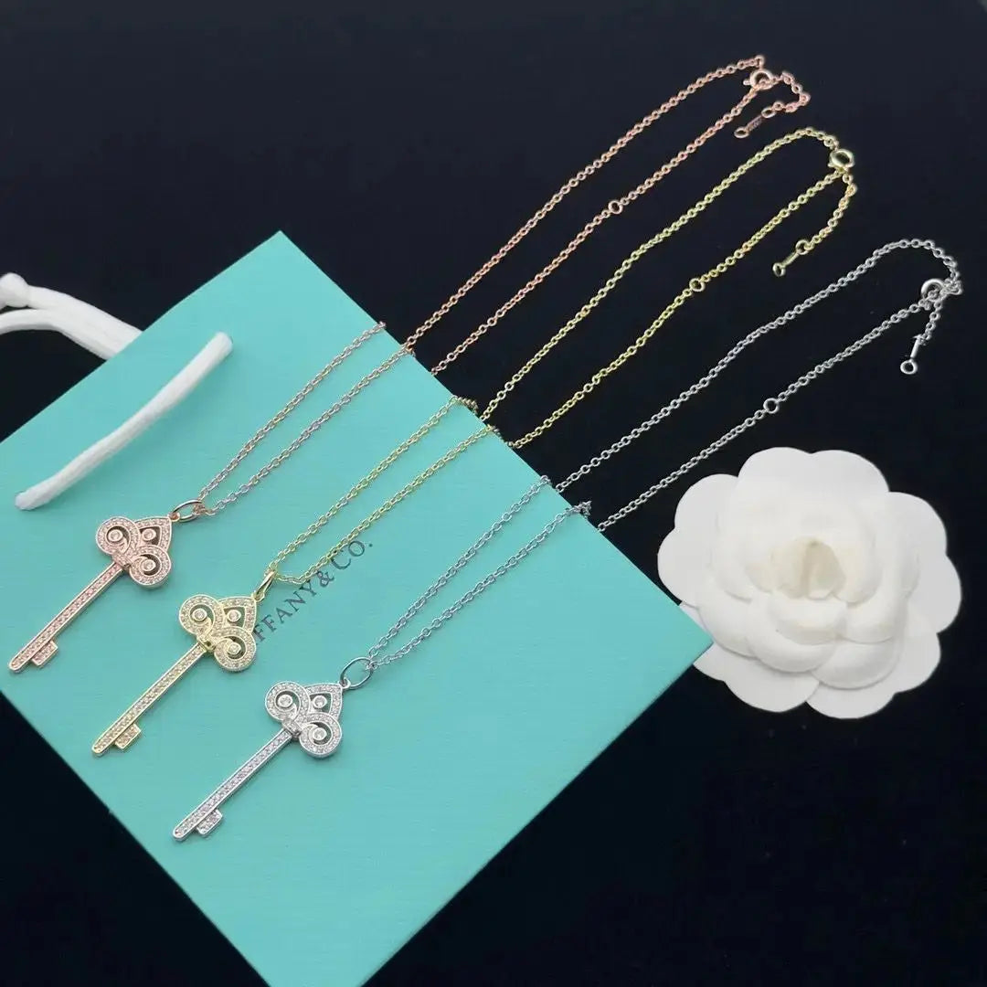 Tiffany & Co. Jewelry | Lock Shape Necklace Set Trio Gold Silver Pink Gold