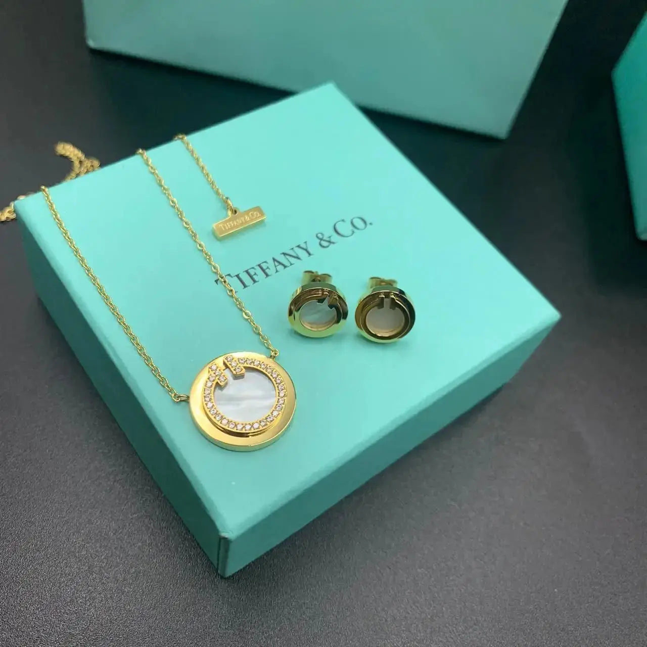 Tiffany & Co. Jewelry | Gold Diamond T Circle Pendant Necklace